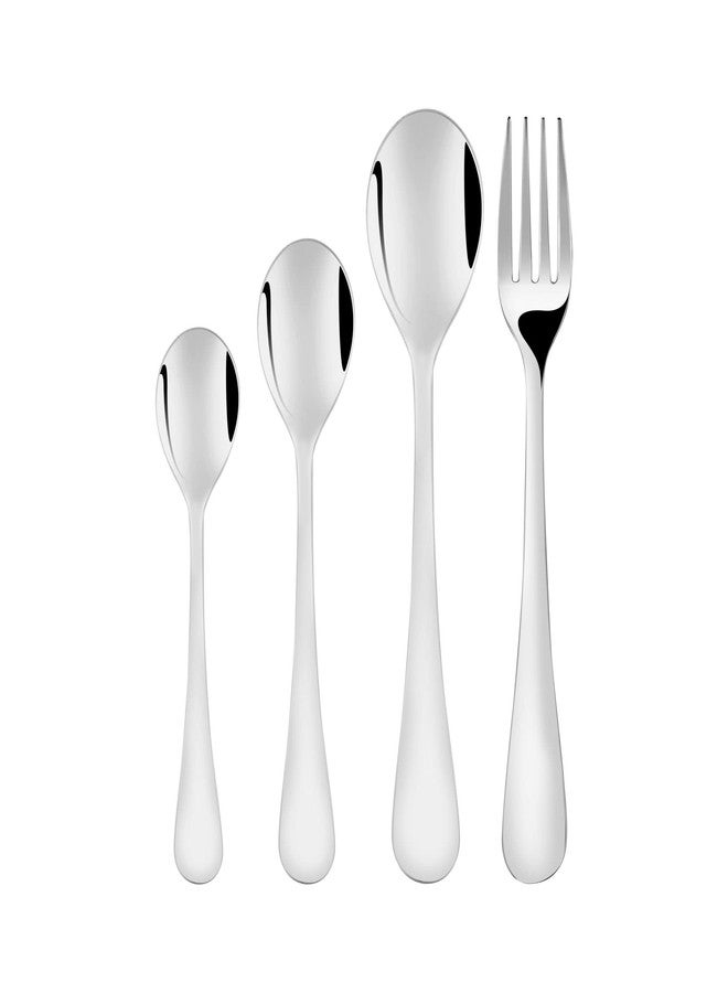 FnS Victoria Stainless Steel Cutlery Set with Stand - 24 Pieces, Includes 6 Dinner Spoons, 6 Dinner Forks, 6 Tea Spoons, 6 Baby Spoons, Elegant Design, Durable Stainless Steel Finish - Image 3